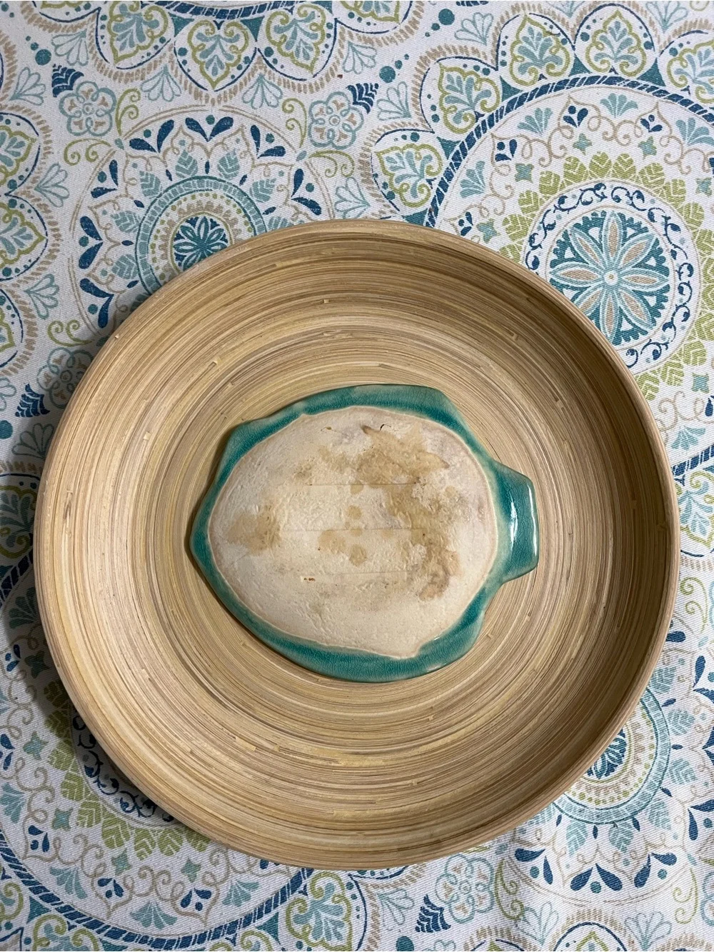 Japanese Crackled Glass Sushi/Wasabi Bowl